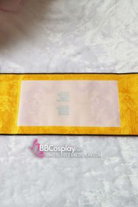 Thánh Chỉ Gấm Vàng In Song Long Kèm Chữ Thánh Chỉ - Màu Vàng