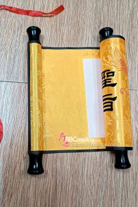 Thánh Chỉ Gấm Vàng In Song Long Kèm Chữ Thánh Chỉ - Màu Vàng