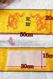Thánh Chỉ Gấm Vàng In Song Long Kèm Chữ Thánh Chỉ - Màu Vàng