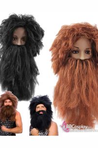 Bộ Râu Tóc Người Rừng Tarzan - Râu Tóc Hoá Trang Thổ Dân - Màu Nâu