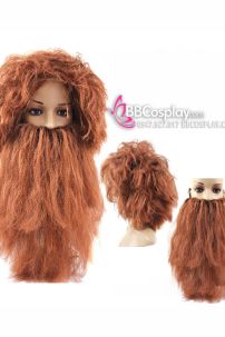 Bộ Râu Tóc Người Rừng Tarzan - Râu Tóc Hoá Trang Thổ Dân - Màu Nâu
