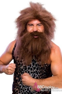 Bộ Râu Tóc Người Rừng Tarzan - Râu Tóc Hoá Trang Thổ Dân - Màu Nâu