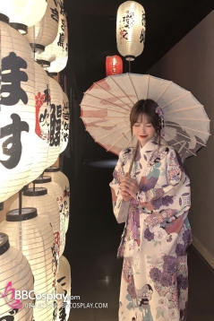 Áo Yukata Vũ Điệu Của Hoa Anh Đào Tím Môn