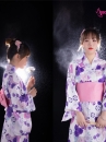 Áo Yukata Nhật Nền Trắng Hoa Tím Môn