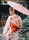 Áo Kimono Nhật Nền Trắng Hoa Cam Tặng Kèm Thắt Lưng