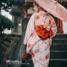 Áo Kimono Nhật Nền Trắng Hoa Cam Tặng Kèm Thắt Lưng