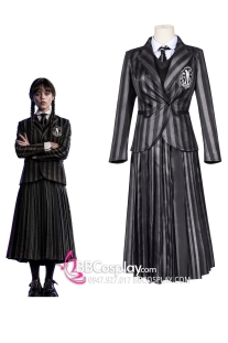 Đồ Wednesday - Đồng Phục Nữ Sinh Vest Đen Sọc Váy Sọc- Wednesday 2022