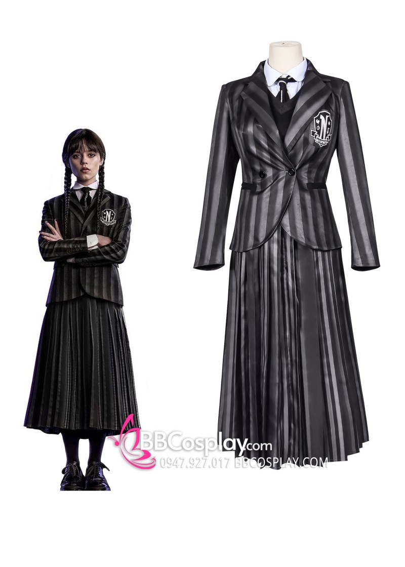 Trang phục Wednesday Addams lạnh lùng và bí ẩn có tại BBCOSPLAY