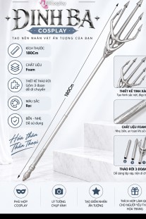 Đạo Cụ Mô Hình Cây Đinh Ba Của Aquaman Màu Bạc Dài 180Cm