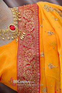 Đồ Ấn Độ - Sari Ấn Độ Cam