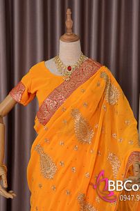 Đồ Ấn Độ - Sari Ấn Độ Cam