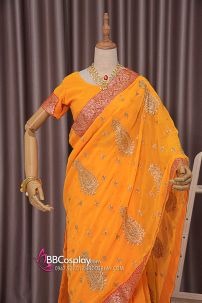 Đồ Ấn Độ - Sari Ấn Độ Cam