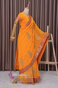 Đồ Ấn Độ - Sari Ấn Độ Cam