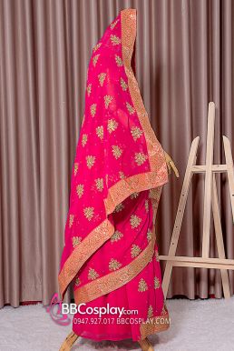 Trang Phục Sari Ấn Độ Màu Hồng