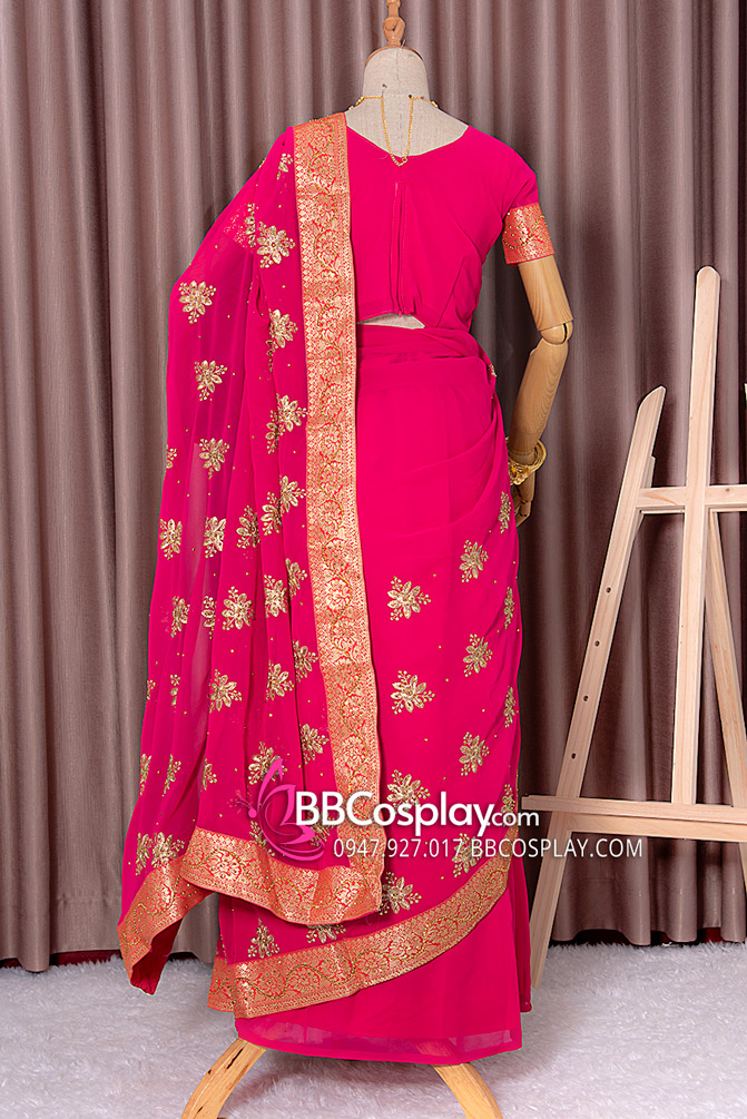 Trang Phục Sari Ấn Độ Màu Hồng