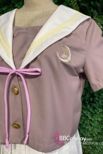 Tramg Phục Nữ Sinh Hồng Ruốc Váy Trắng Siêu Cuteee Size Lớn