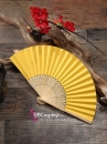 Quạt Giấy Xếp Trơn Màu Vàng Giá Rẻ