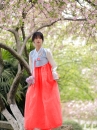 Hanbok Cưới Áo Xanh Váy Carot Vải Gấm