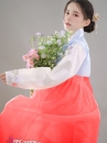 Hanbok Cưới Áo Xanh Váy Carot Vải Gấm