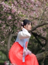 Hanbok Cưới Áo Xanh Váy Carot Vải Gấm