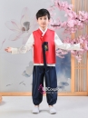 Hanbok Bé Trai Áo Đỏ Quần Xanh