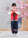 Hanbok Bé Trai Áo Đỏ Quần Xanh