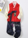 Hanbok Bé Trai Áo Đỏ Quần Xanh