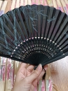 Quạt Xếp Nền Đen Cây Trúc