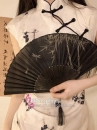 Quạt Xếp Nền Đen Cây Trúc
