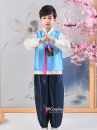 Hanbok Bé Trai Áo Xanh Quần Xanh