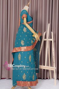 Đồ Sari Ấn Độ Màu Xanh