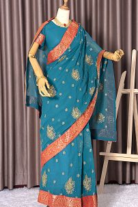 Đồ Sari Ấn Độ Màu Xanh