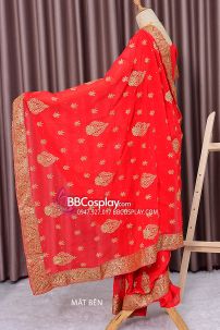 Trang Phục Saree Ấn Độ Đỏ Hàng Nhập Từ Ấn