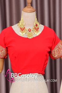 Trang Phục Saree Ấn Độ Đỏ Hàng Nhập Từ Ấn