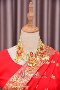 Trang Phục Saree Ấn Độ Đỏ Hàng Nhập Từ Ấn