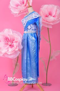 Đồ Chakkri Thái Lan Xanh Lam Sabai Trắng