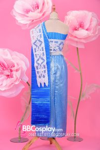 Đồ Chakkri Thái Lan Xanh Lam Sabai Trắng