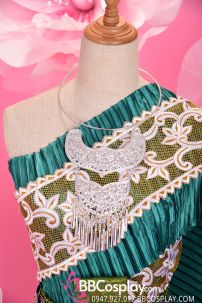 Đồ Chakkri Xanh Lá Mía Ánh Kim