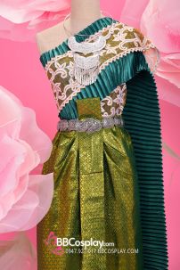 Đồ Chakkri Xanh Lá Mía Ánh Kim