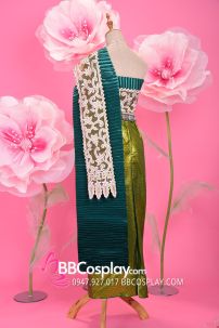 Đồ Chakkri Xanh Lá Mía Ánh Kim