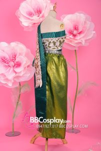 Đồ Chakkri Xanh Lá Mía Ánh Kim