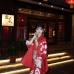 Áo Yukata Đỏ Họa Tiết Bướm Hoa Kèm Thắt Lưng