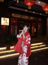 Áo Yukata Đỏ Họa Tiết Bướm Hoa Kèm Thắt Lưng