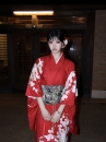 Áo Yukata Đỏ Họa Tiết Bướm Hoa Kèm Thắt Lưng
