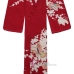 Áo Yukata Đỏ Họa Tiết Bướm Hoa Kèm Thắt Lưng