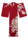 Áo Yukata Đỏ Họa Tiết Bướm Hoa Kèm Thắt Lưng