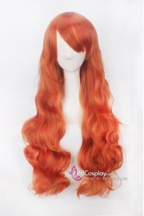 Tóc Giả Cam Cam Dài Đuôi Gợn Sóng 60Cm