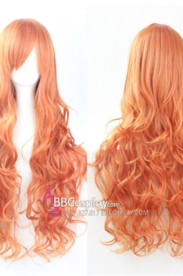Tóc Giả Cam Cam Dài Đuôi Gợn Sóng 60Cm