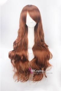 Tóc Giả Nâu Dài Đuôi Gợn Sóng 60Cm