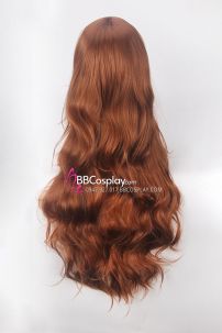 Tóc Giả Nâu Dài Đuôi Gợn Sóng 60Cm